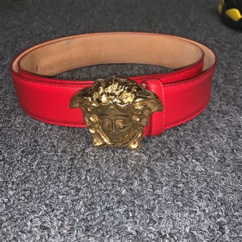 versace red belt for men